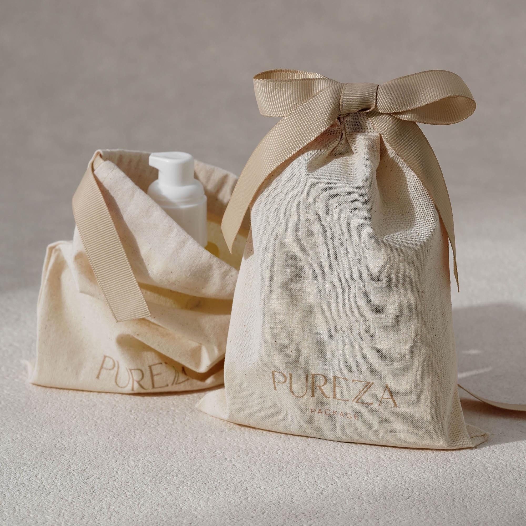 Luxury Skincare Packaging - Kantong Serut Katun Alami yang Dapat
