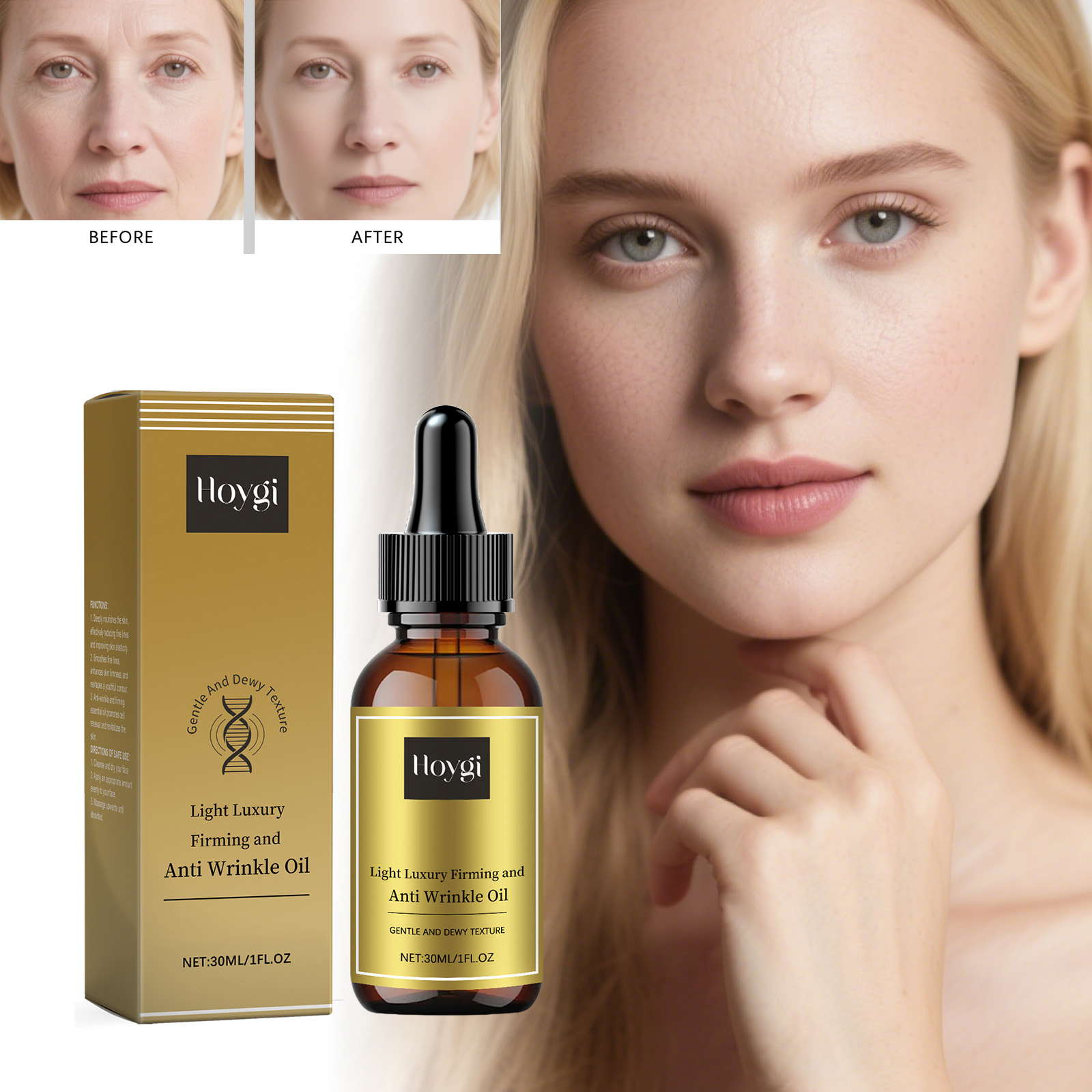 Luxury Skincare Makeup - Minyak Perawatan Wajah Pengencang, Anti Kerut,