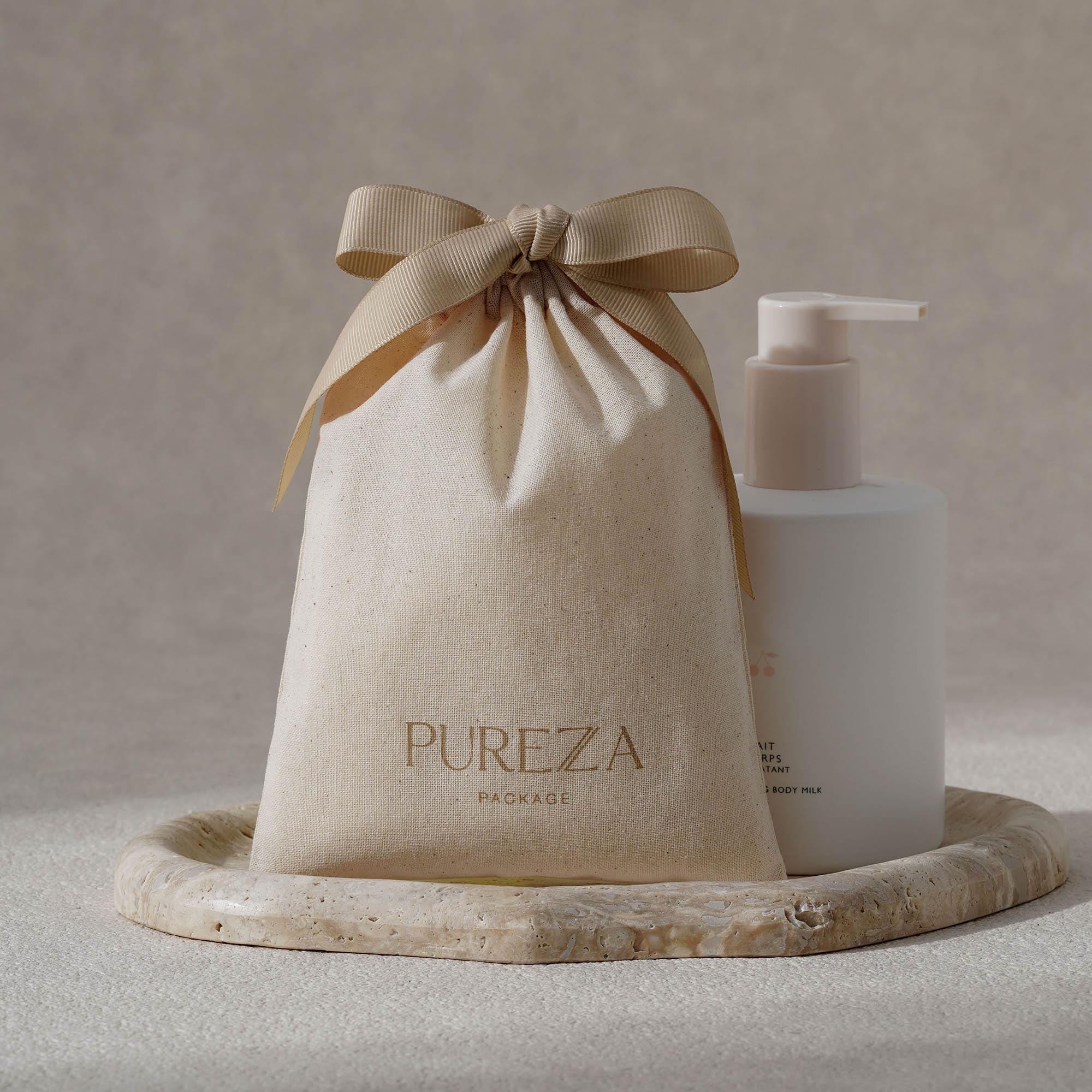 Kantong Serut Katun Alami yang - Luxury Skincare Packaging ulasan dan harga